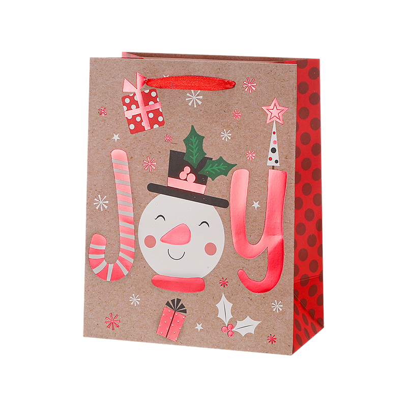 Weihnachtsbedruckte Geschenktüte aus Kraftpapier, saisonal dekorativ