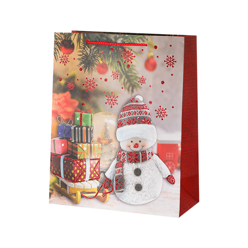 Weihnachtsbedruckte Geschenktüte aus Kraftpapier, saisonal dekorativ