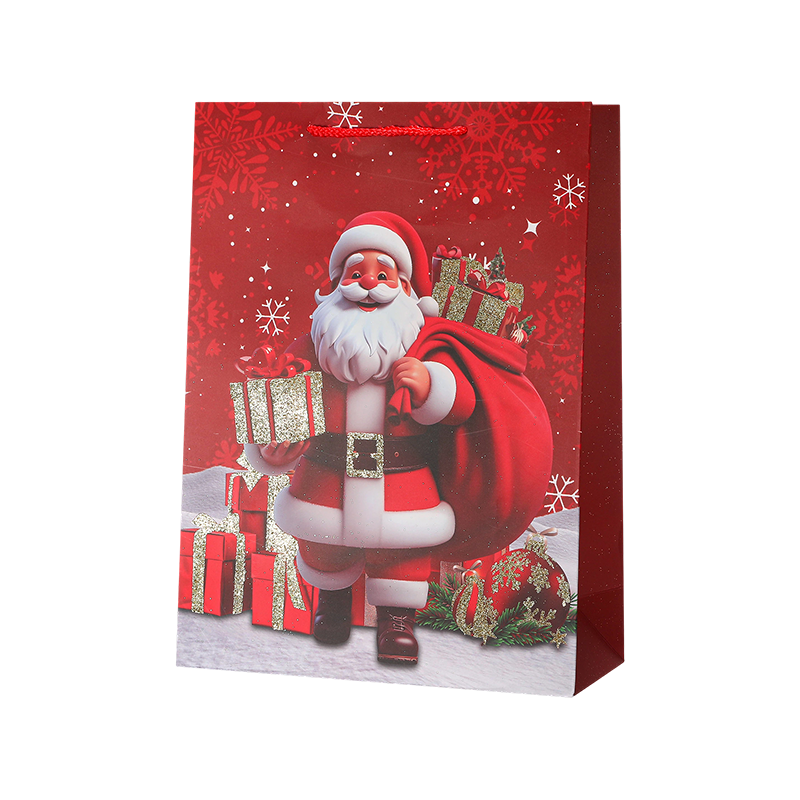 Weihnachtsbedruckte Geschenktüte aus Kraftpapier, saisonal dekorativ