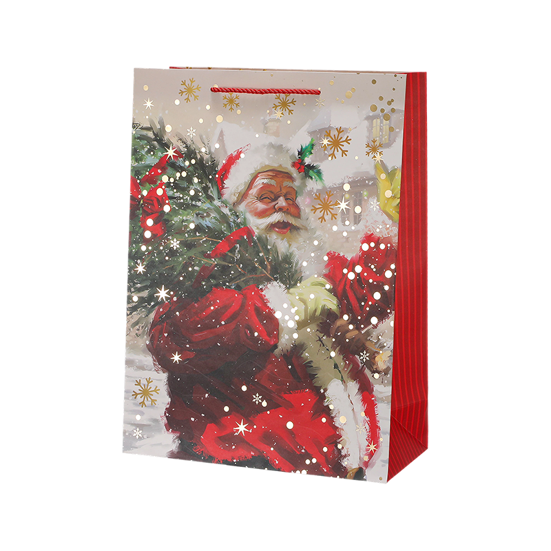 Weihnachtsbedruckte Geschenktüte aus Kraftpapier, saisonal dekorativ